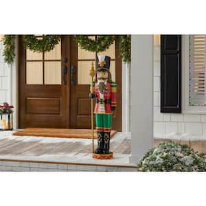 3.5 ft. LED Nutcracker with Staff Holiday Porch Greeter