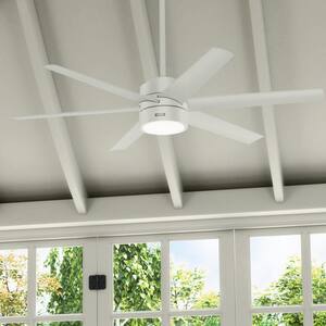 Solaria 60 in. Integrated LED Outdoor Fresh White Ceiling Fan with Light Kit and Wall Control