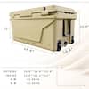 BTMWAY 65 qt. Khaki Outdoor Portable Camping Cooler with Wheels, Ice Chest  with 54 Can Capacity, Keeps Ice for up to 5 Days  CXXKI-GI102233W321-Cooler01 - The Home Depot
