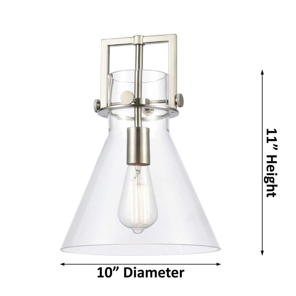 Newton Cone 11'' Brushed Brass Modern Pendant with Matte White Shade