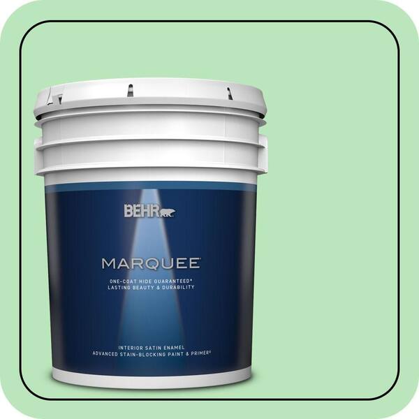 BEHR MARQUEE 5 gal. #P390-3 Mint Parfait Satin Enamel Interior Paint & Primer