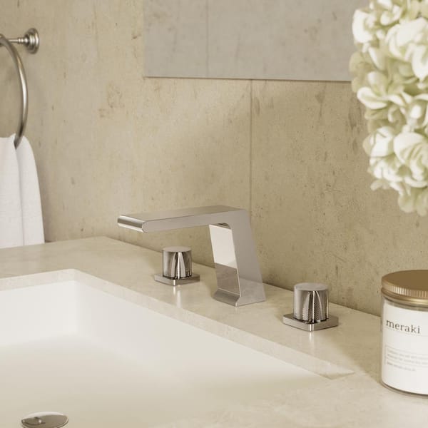 8 in. Widespread Double Handle Bathroom Faucet in Chrome Drain Not Included