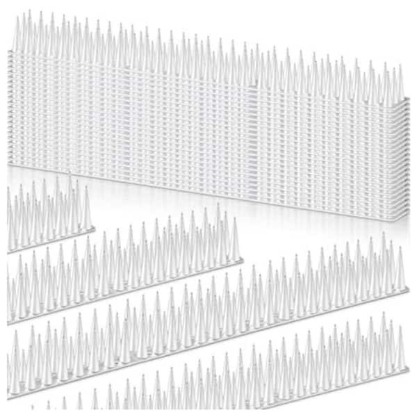 48-Pack Transparent Plastic Bird Spikes for Small Birds, Squirrels, and Pigeons