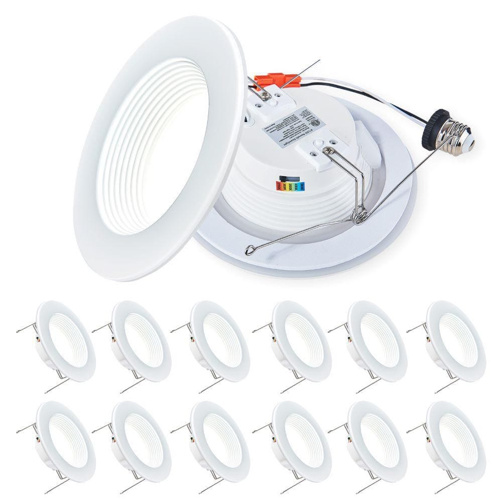 6 in. Adjustable CCT Retrofit Remodel Dimmable Indoor Integrated LED Recessed Light Trim (12-Pack) price history on PriceWatchPro