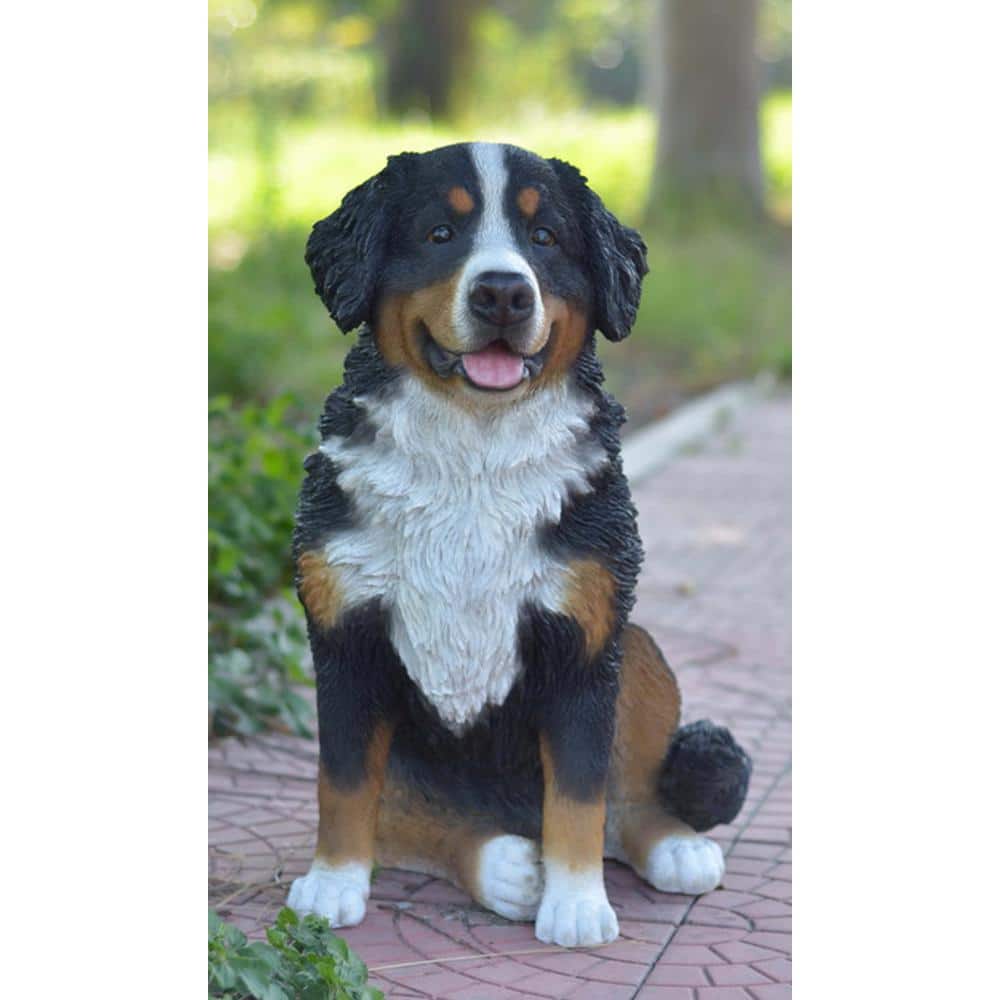 Life-like Bernese Mountain Dog Polyresin Garden Statue