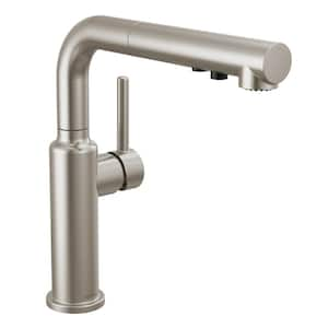 Daneri Single Handle Pull Out Sprayer Kitchen Faucet Deckplate Included in Stainless