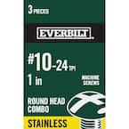 #10-24 x 1 in. Phillips-Slotted Round-Head Machine Screw (3-Pack)