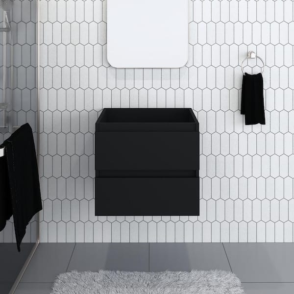 VOLPA USA AMERICAN CRAFTED VANITIES Salt 24 in. W x 18 in. D Bath Vanity Cabinet Only in Black