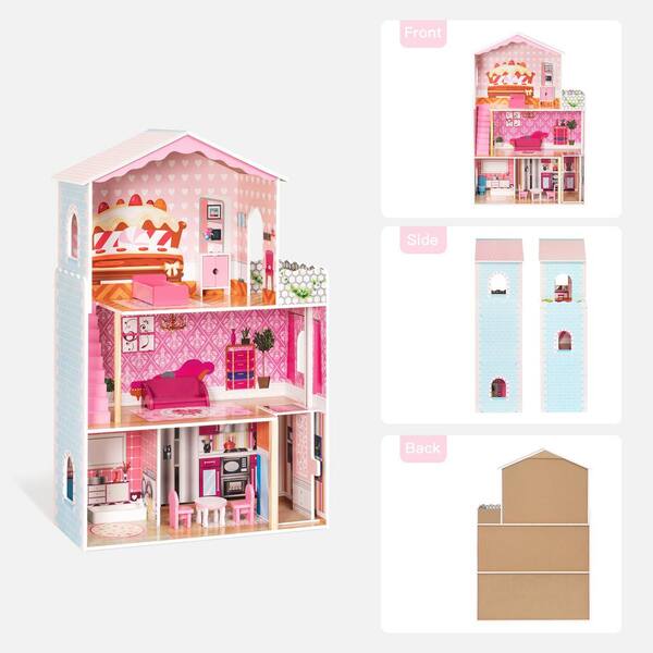 Play Zone Pink & Purple 16-Piece Doll House Play Set With Dolls