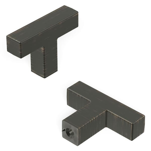 HICKORY HARDWARE Skylight Collection T-Knob 1-5/8 in. x 3/8 in. Vintage Bronze Finish Cabinet Knob
