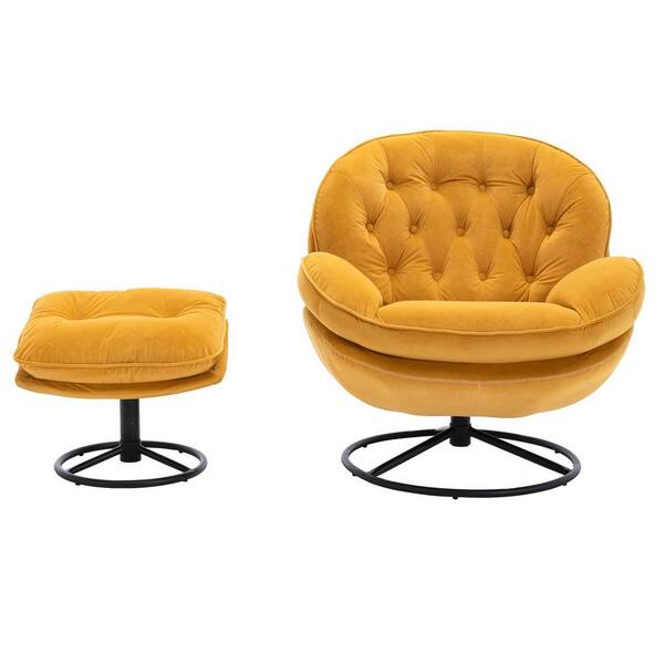 yellow swivel accent chair