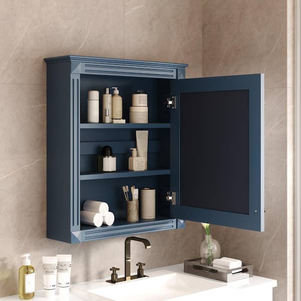 JIMSMAISON This sideboard buffet cabinet features a navy cabinet body with gold metal legs, compact look is very suitable for small space