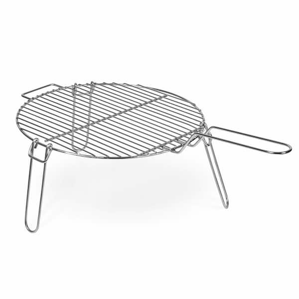 Stainless Steel Grill Grate for Fire Stove Pilar 50 with Collapsible Legs and Handle