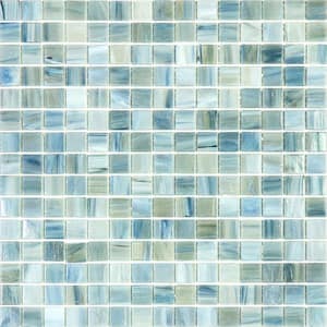 Celestial Glossy Ash Gray 12 in. x 12 in. Glass Mosaic Wall and Floor Tile (20 sq. ft./case) (20-pack)