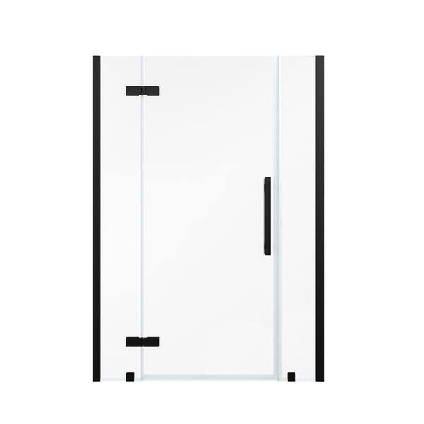 Tampa 46 1/16 in. W x 72 in. H Pivot Frameless Shower Door in Black
