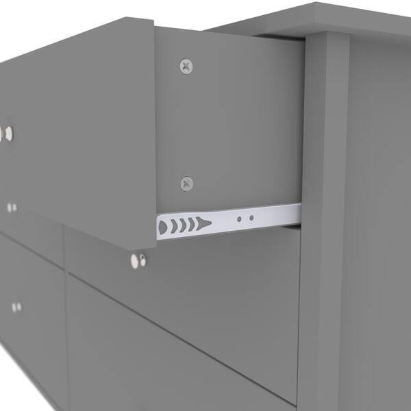 VEIKOUS 6-Drawer Gray Chest of Drawers Dressers with 2