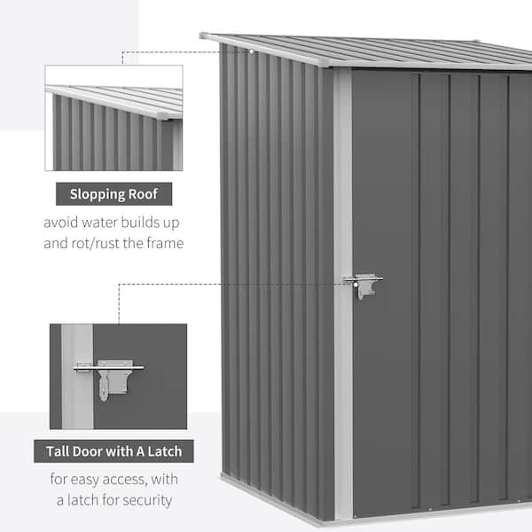 Outsunny 3.3 ft. W x 3.4 ft. D Metal Shed with Door, 9.9 sq. ft