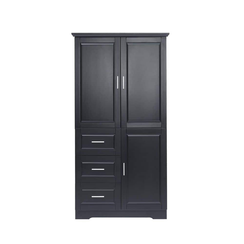 32.6 in. W x 19.6 in. D x 62.2 in. H Black Linen Cabinet price history on PriceWatchPro