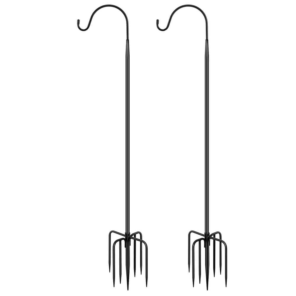 92 in. Black Metal Shepherd Hooks (Set of 2)