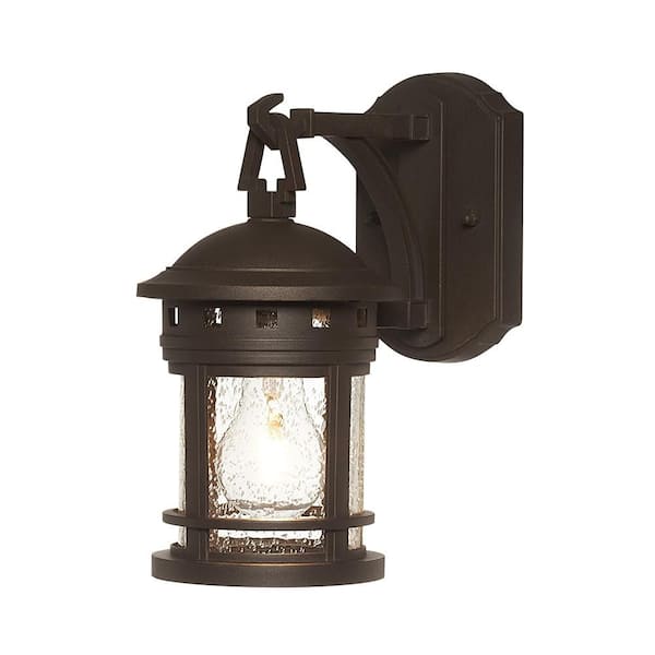 Sedona 10.75 in. Oil Rubbed Bronze 1-Light Outdoor Line Voltage Wall Sconce with No Bulb Included