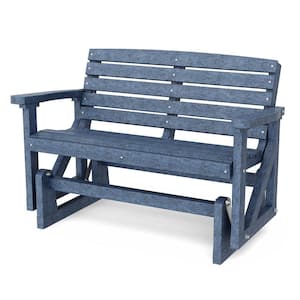 Classic 2-Person Patriot Blue Plastic Outdoor Glider