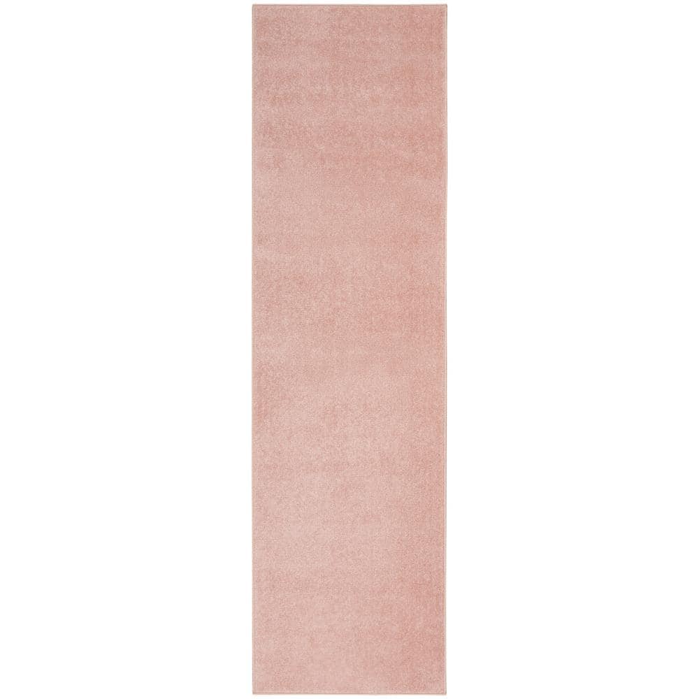 Nourison Essentials Pink 2 ft. x 6 ft. Kitchen Runner Solid Indoor