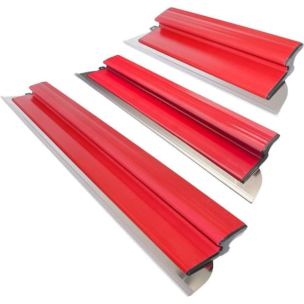 16 in. 24 in. 32 in. Stainless Steel Drywall Skimming Blade Set with Precision 0.5mm Blades for Walls and Ceilings