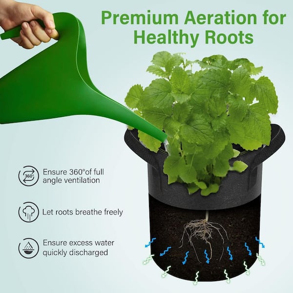 Plant Grow Bag/ Aeration Fabric Pot W/handles Garden Vegetables