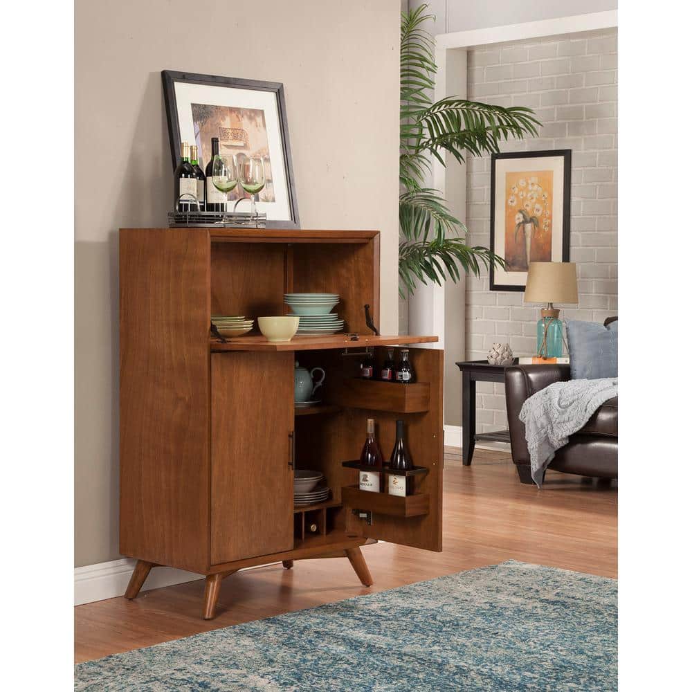 Flynn Acorn Mahogany Mid-Century Modern Bar Cabinet