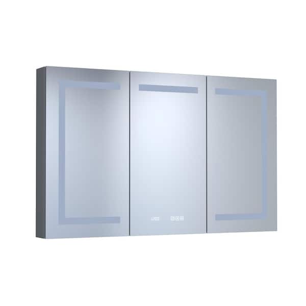 48 in. W x 30 in. H Rectangular Aluminum Alloy Medicine Cabinet with Mirror