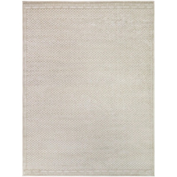Rowan Beige/Cream 5 ft. x 7 ft. Modern Checkered Area Rug