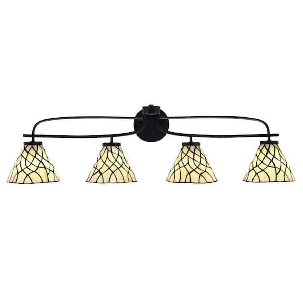 Unbranded Olympia 38.75 in. 4-Light Matte Black Vanity Light