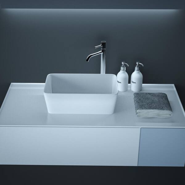 Amuering 19 in. Topmount Bathroom Sink Basin in White