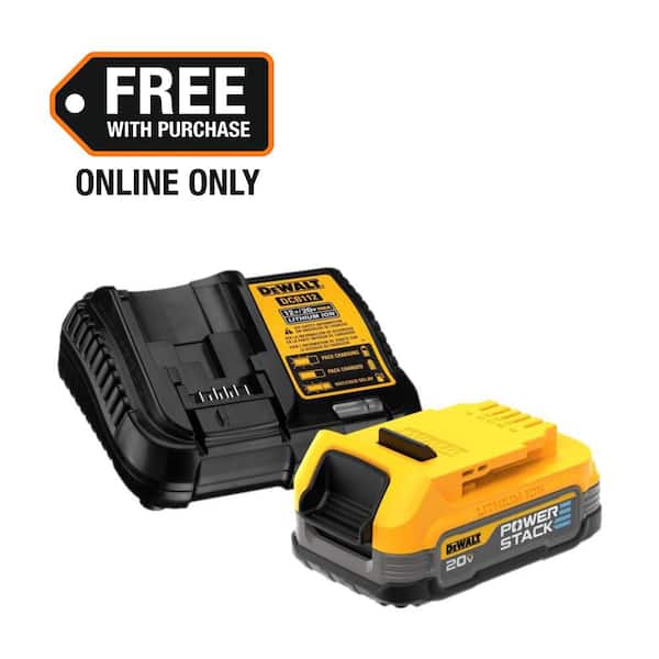 DEWALT 20V MAX XR POWERSTACK Lithium-Ion Battery Starter Kit with 1.7Ah Battery and Charger
