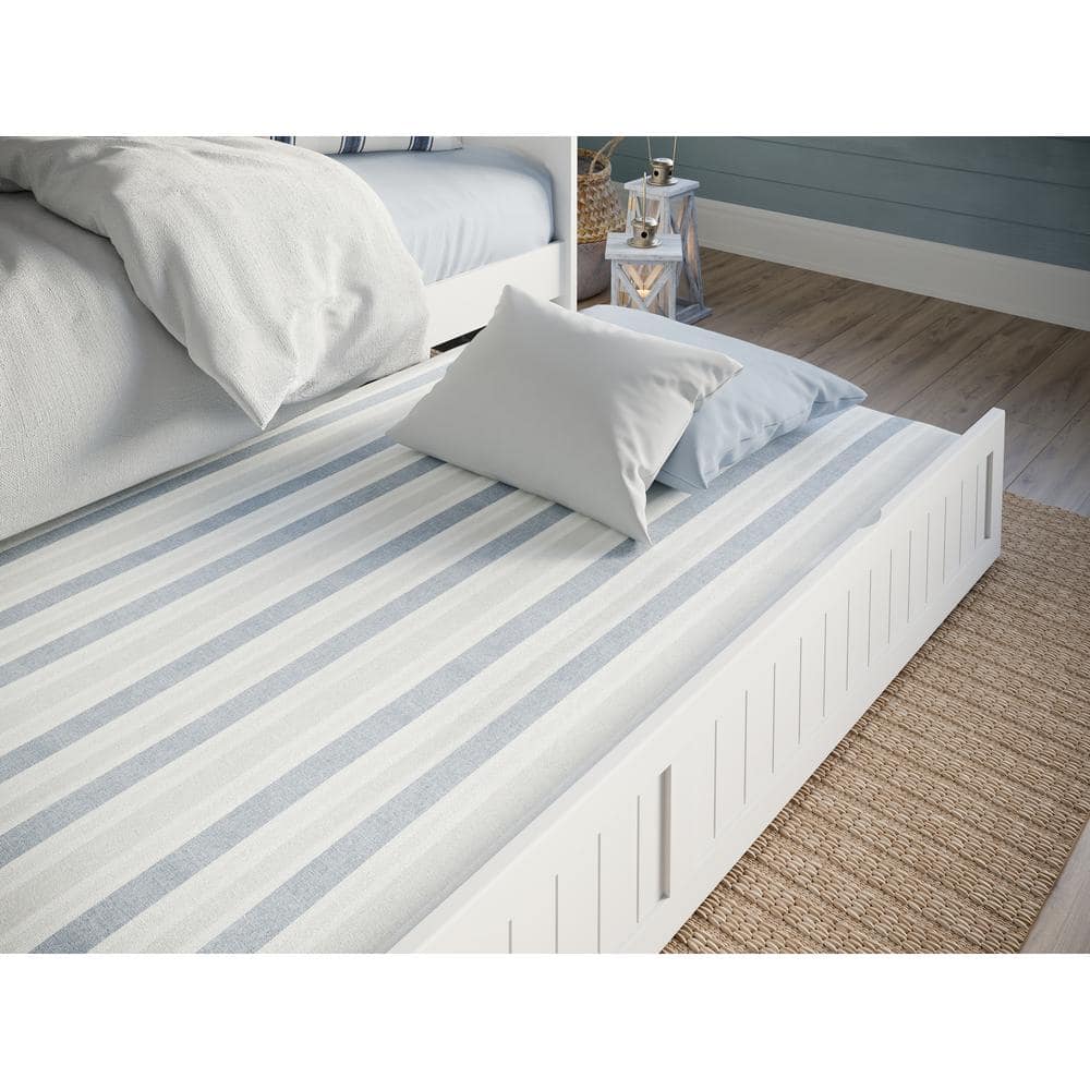 Nantucket White Twin Wood Daybed with Trundle and Storage