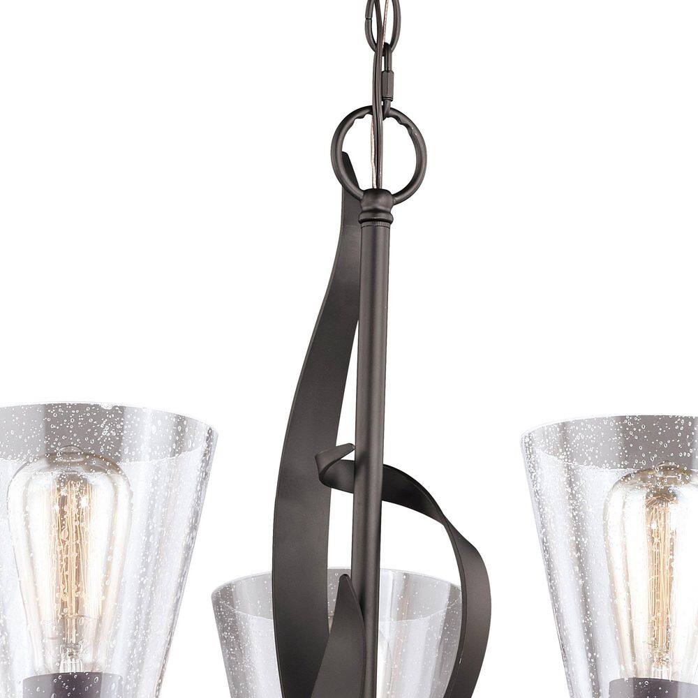 Cinta Oil Rubbed Bronze 5-Light Chandelier with Clear Seeded Glass