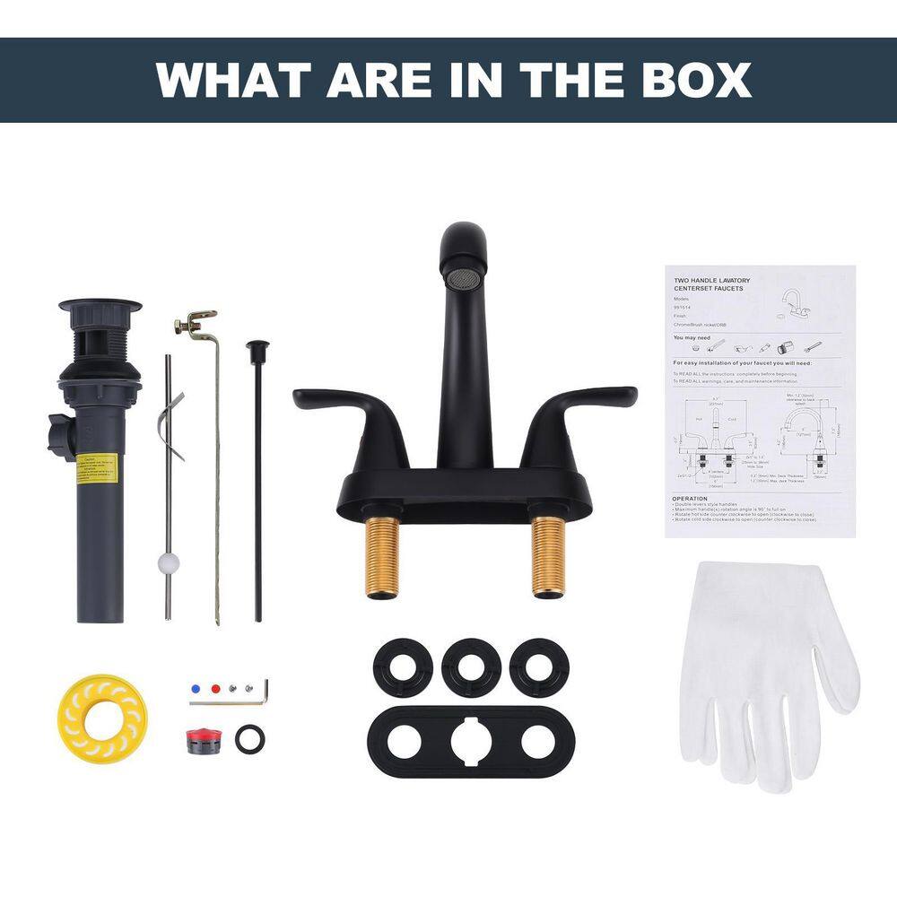 Matte Black Stainless Steel Double Handle Bathroom Faucet