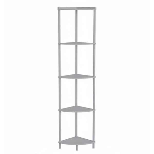 5-Tier Grey Wood Plant Stand for Indoor Outdoor, Tall Corner Shelf Stand (64.9 in. H)