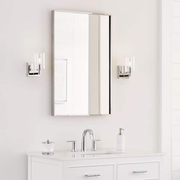 Generation Lighting - Fullton Modern 1-Light Indoor Dimmable Chrome Bath Vanity Wall Sconce