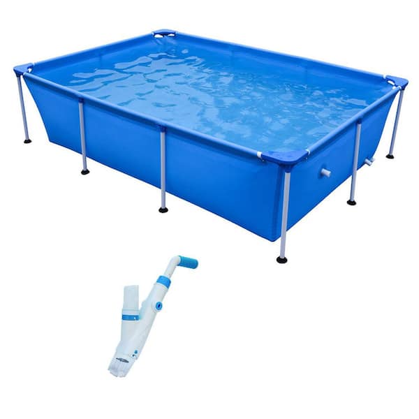 JLeisure 8.5' x 6' Above Ground Swimming Pool Bundle w/Handheld Pool Vacuum