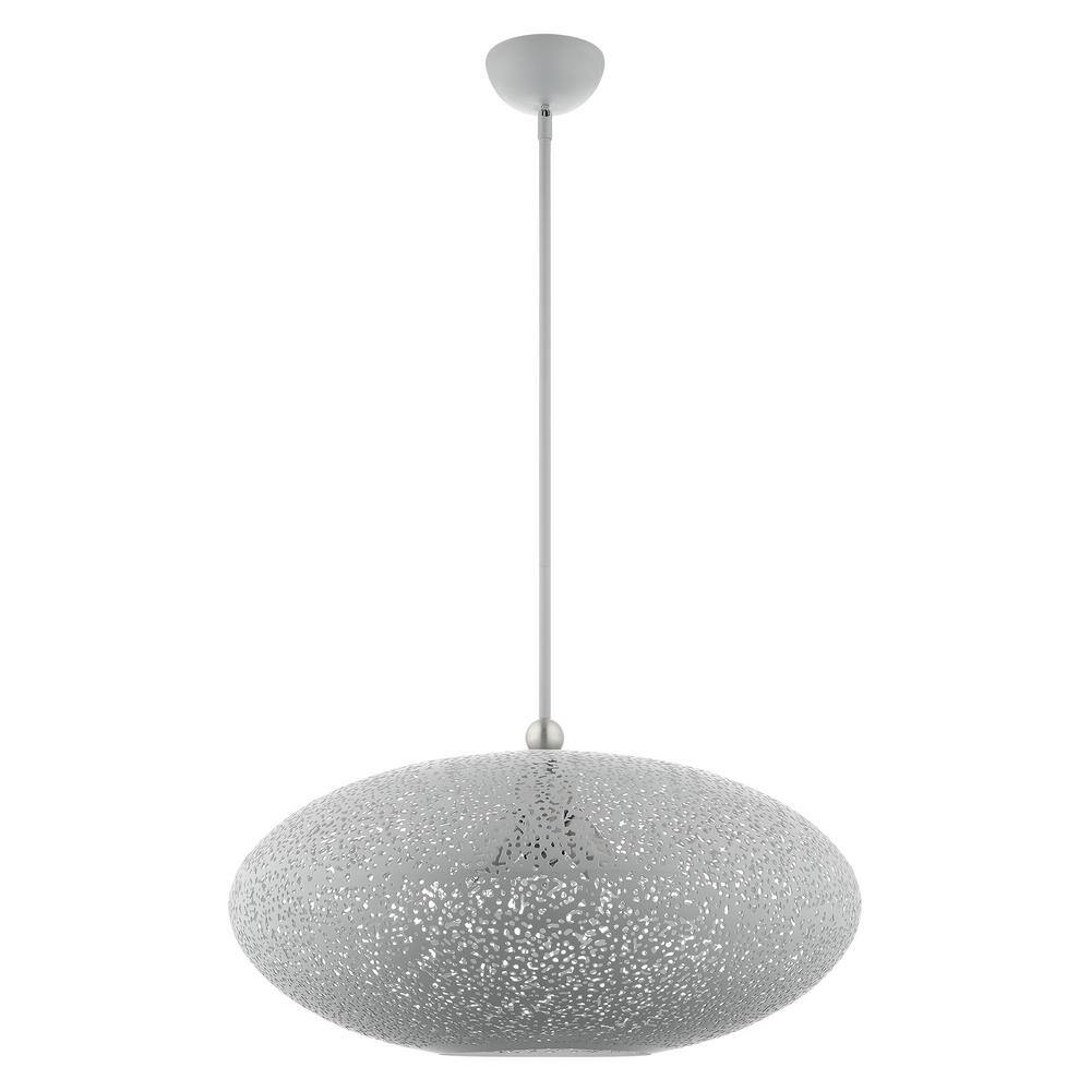 Nordic Gray Brushed Nickel 3-Light Crystal Globe Pendant