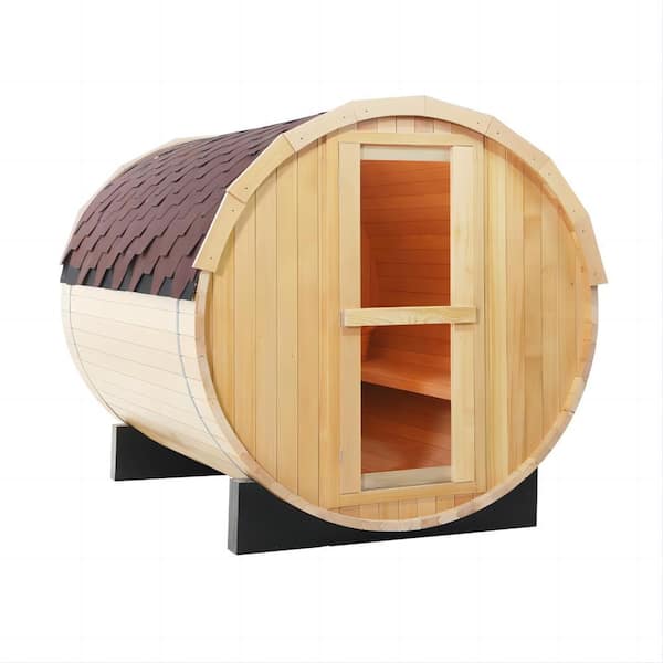 TOBILI 4-Person Outdoor Hemlock Infrared Electric heat Sauna