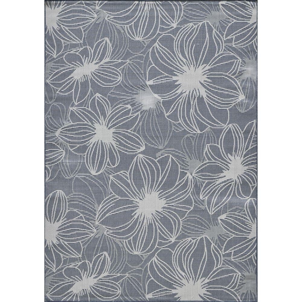 Breyleigh Cerimia Blue 9 ft. 10 in. x 12 ft. 10 in. Floral Polypropylene Indoor/Outdoor Area Rug price history on PriceWatchPro