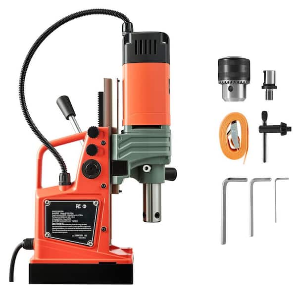 Magnetic Drill Press, 2 in. 0-800 RPM Adjustable Speed Portable Mag Drill Press, with Weldon Shank for Metal Surface
