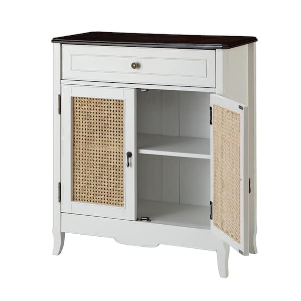 Unbranded 31.5 in. W x 15.8 in. D x 36.2 in. H Bathroom White Linen Cabinet