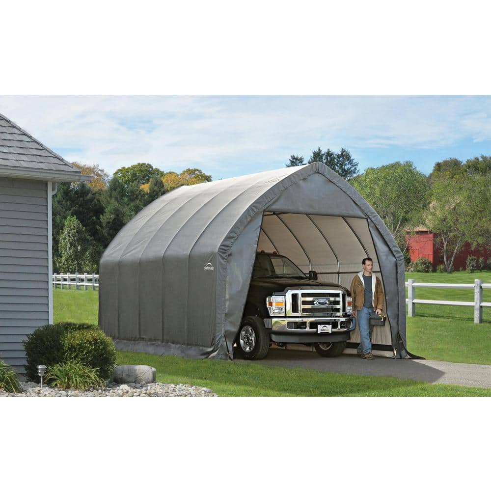 Gray Steel 13' x 20' x 12' Garage-in-a-Box