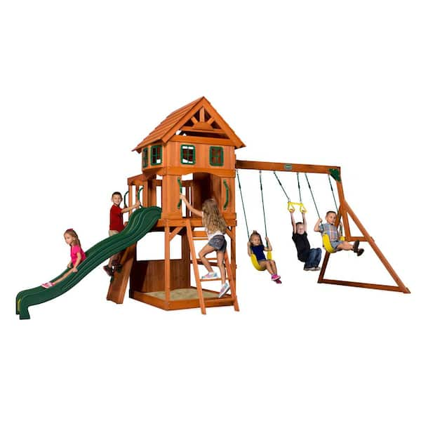 atlantis cedar wooden swing set