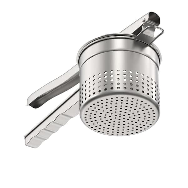 Heavy Duty Silver Potato Ricer with Ergonomic Handle for Effortless Mashing and Easy Cleaning
