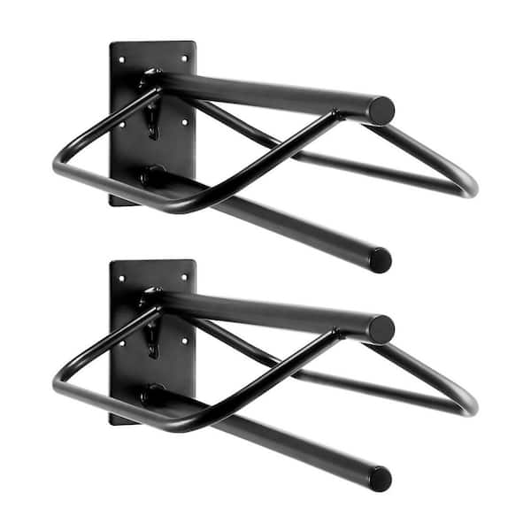 2-Pack Black Wall-Mounted Horse Saddle Stand, Steel Saddle Rack with Pad Bar