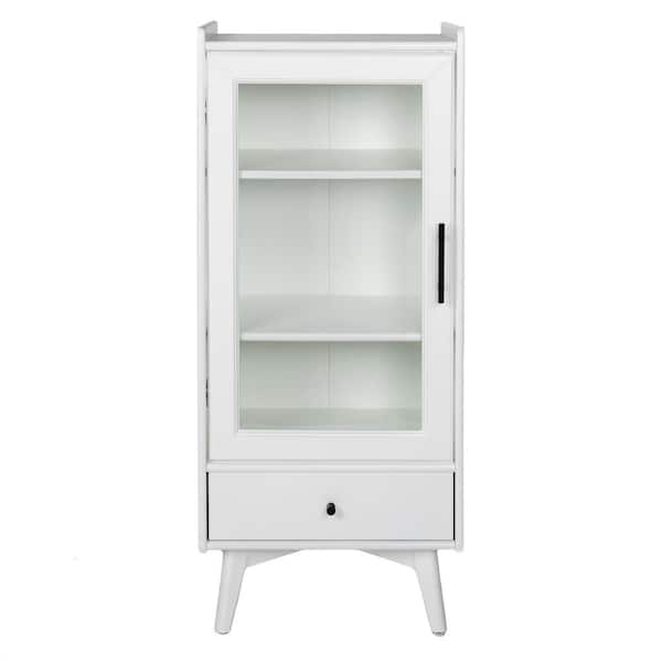 Boosicavelly 20 in. W x 14 in. D x 46 in. H White Linen Cabinet
